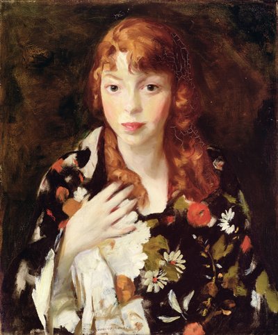 Edna Smith japán csomagolásban, 1915 körül (olaj, vászon) alkotó: Robert Cozad Henri