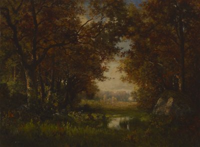 Jelenet a fontainebleau-i erdőben alkotó: Robert Crannell Minor