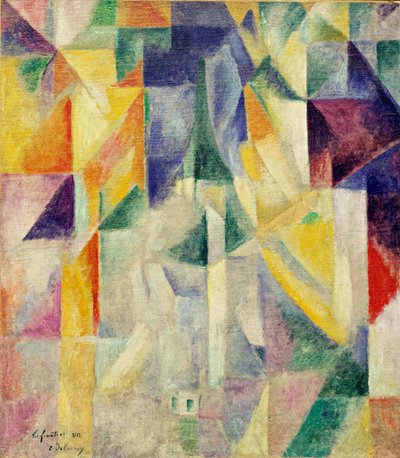 Ablakok. Robert Delaunay (1885-1941) festménye, enkausztik vászonra alkotó: Robert Delaunay