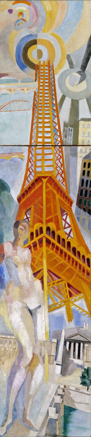 Párizs városa, a nő és az Eiffel-torony, 1925. alkotó: Robert Delaunay