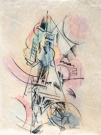Tanulmány a La Tour Eiffel számára, c. 1911. alkotó: Robert Delaunay