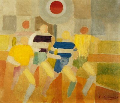 The Runners on Foot, 1920 körül (olaj, vászon) alkotó: Robert Delaunay