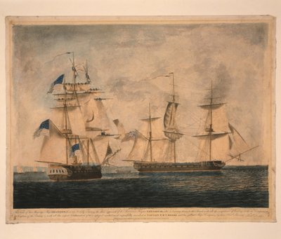 A HMS Shannon elfoglalja a USS Chesapeake-et 1813. június 1-jén alkotó: Robert Dodd