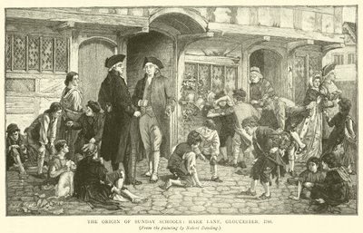 A vasárnapi iskolák eredete, Hare Lane, Gloucester, 1780 alkotó: Robert Dowling
