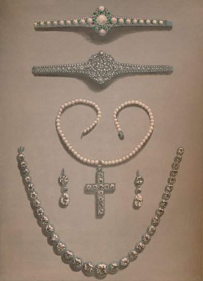 Nyaklánc, fülbevaló, karkötő Esküvői ajándékot ajándékoztak Dán Alexandrának, 1863 alkotó: Robert Dudley