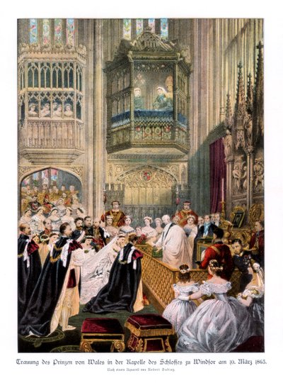 Alexandra hercegnő és Edward herceg esküvője, a windsori Szent György-kápolna, 1863. március 10., 1. alkotó: Robert Dudley