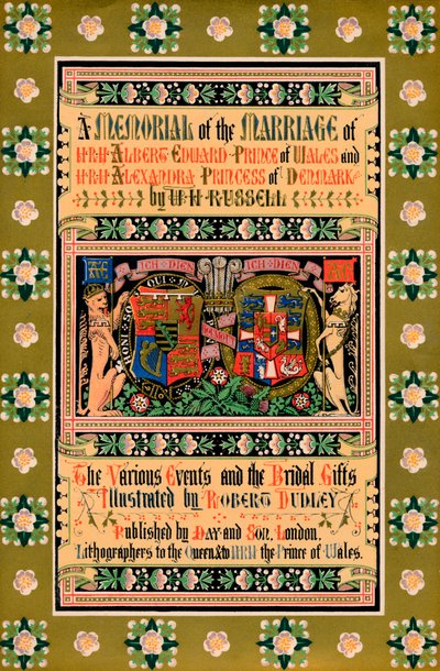 Az A Memorial of the Marriage of HRH Albert Edward walesi herceg, 1863 borítója alkotó: Robert Dudley