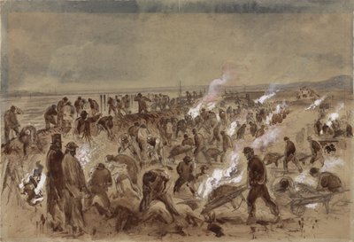 Távírókábelt fektető munkások alkotó: Robert Dudley