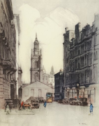 Glasgow: Szent György-templom (színes litográfia) alkotó: Robert Eadie