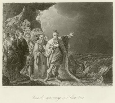 Canute megdorgálja udvaroncait alkotó: Robert Edge Pine
