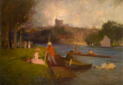 The Thames at Windsor (olaj a fedélzeten) alkotó: Robert Ernest McEune
