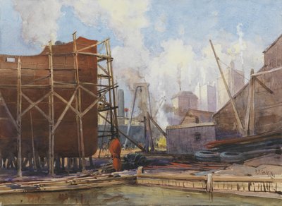 Torontói Hajóépítés, 1918 (wc papíron) alkotó: Robert Ford Gagen