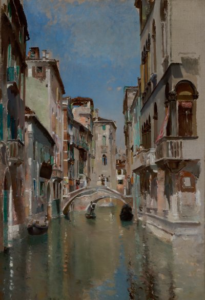 Canal Velencében, San Trovaso negyed, kb. 1885. alkotó: Robert Frederick Blum