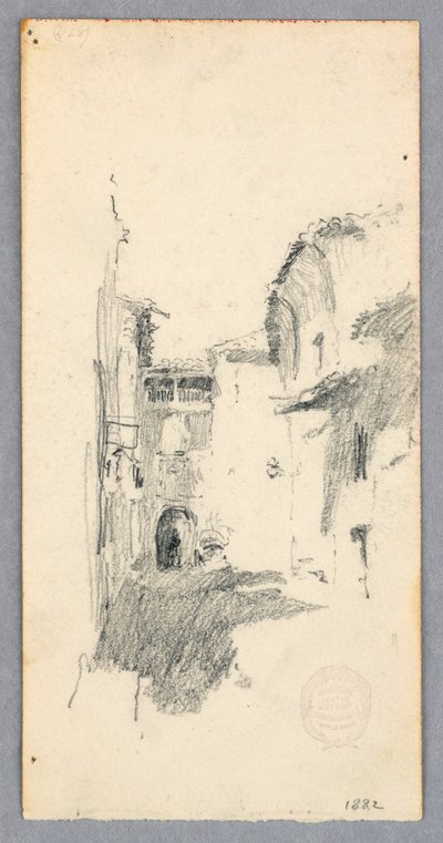 Rajz, utcai jelenet, 1882 alkotó: Robert Frederick Blum