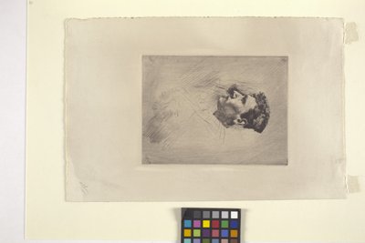 Egy férfi profilportréja (rézkarc) alkotó: Robert Frederick Blum