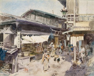 Utcai jelenet Ikaóban, Japánban. alkotó: Robert Frederick Blum