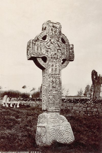 Az északi magas kereszt Castledermotban, Co. Kildare, Írország (szepia fotó) alkotó: Robert French