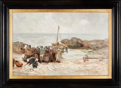 A halászok visszatérése (olaj, vászon) alkotó: Robert Gemmell Hutchison