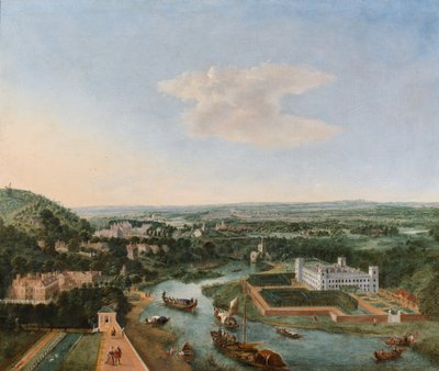 Syon kilátása uszályokkal a Temzén (olaj, vászon) alkotó: Robert Griffier