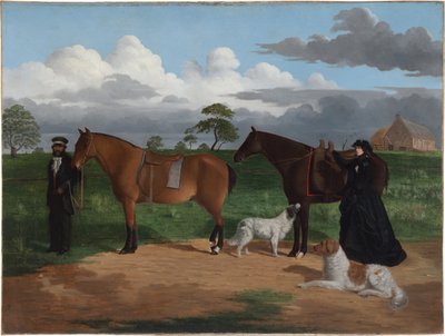 Mrs Adolphus Sceales Black Jimmie-vel a Merrang állomáson, 1856 alkotó: Robert Hawker Dowling