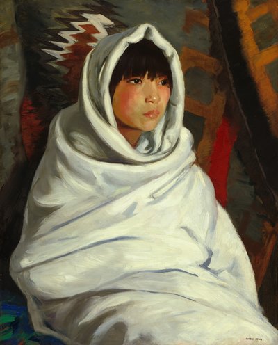 Indiai lány fehér takaróban alkotó: Robert Henri