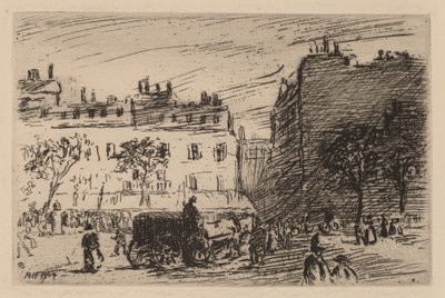 Párizsi utcai jelenet alkotó: Robert Henri