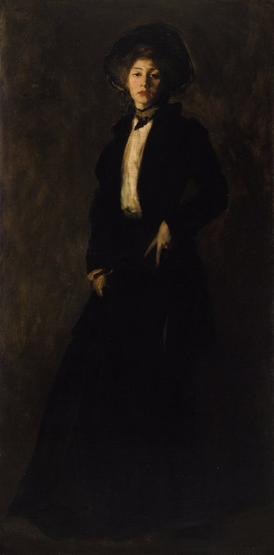 Fiatal nő fekete ruhában alkotó: Robert Henri