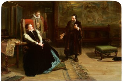 A konferencia Mary, skótok királynője és John Knox között a Holyrood-palotában alkotó: Robert Herdman