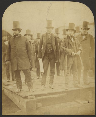 [Csoportkép: J. Scott Russell, Henry Wakefield, Isambard Kingdom Brunel, Lord Derby] alkotó: Robert Howlett