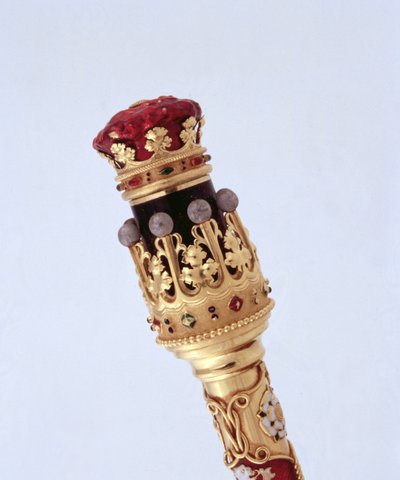 Earl Marshal pálcája, amelyet Norfolk tizenötödik hercegének első házassága alkalmából a College of Arms ajándékozott, 1877 (arany) (lásd még 279117) (részlet) alkotó: Robert, II Garrard