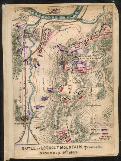 Lookout Mountain-i csata, Tennessee, 1863. november 24. LOC gvhs01.vhs00173 alkotó: Robert Knox Sneden