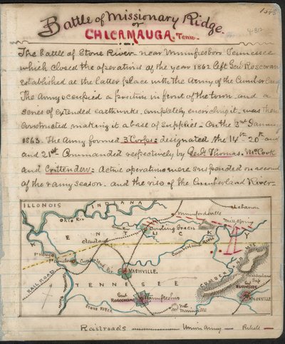 Missionary Ridge-i vagy Chickamauga-i csata, Tenn. LOC gvhs01.vhs00156 alkotó: Robert Knox Sneden