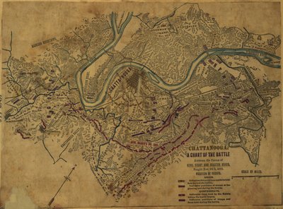 Chattanooga A Gens. Grant és Braxton Bragg között, 1863. november 24-5. között. LOC gvhs01.vhs00275 alkotó: Robert Knox Sneden