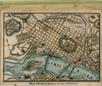 Richmond, Virginia térképe...1863. LOC gvhs01.vhs00051 alkotó: Robert Knox Sneden