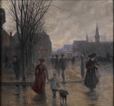 Esős este a Hennepin Avenue-n, 1902 körül alkotó: Robert Koehler