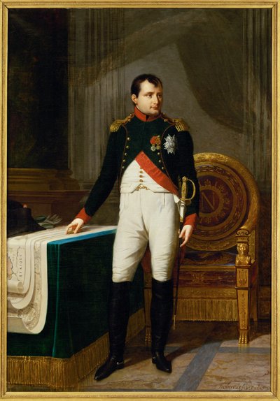 I. Napóleon császár mint a Chasseurs a cheval de la garde ezredese ... (festmény, vászon) alkotó: Robert Lefevre