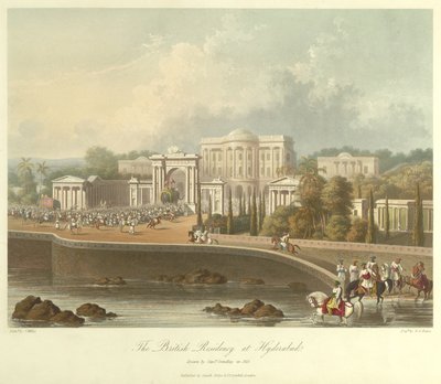A brit rezidencia Hyderabadban, 1813-ban készült alkotó: Robert Melville Grindlay