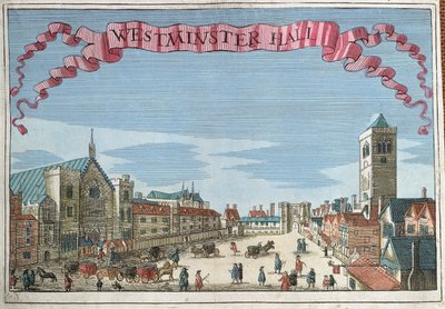 Westminster Hall, „A Book of the Remarkable Places in and about the London” című könyvből, 1700 körül alkotó: Robert Morden