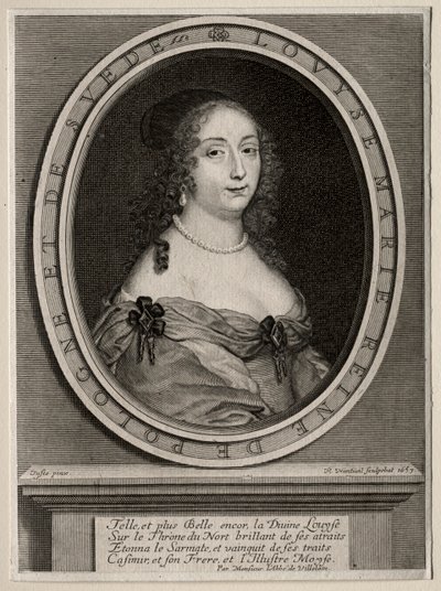 Marie Louise de Gonzague, Lengyelország királynője, 1653. alkotó: Robert Nanteuil