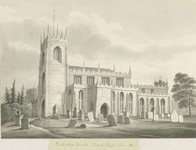 Penkridge templom: szépia mosás rajza, 1831 alkotó: Robert Noyes