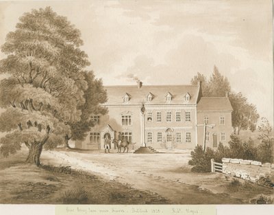 Stourton - "Stew Poney Inn Kinver közelében": szépia mosás rajza, 1828 alkotó: Robert Noyes
