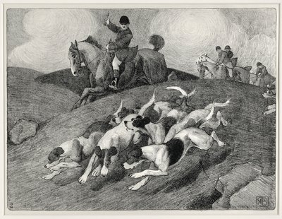 Vadászjelenet (litho) alkotó: Robert Polhill Bevan