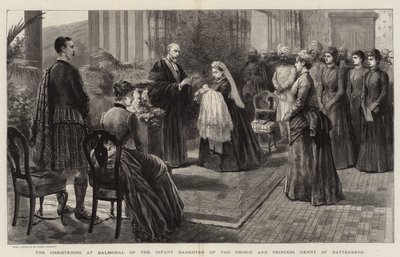 Henrik battenbergi herceg és hercegnő csecsemő lányának keresztelője a Balmoralban alkotó: Robert Pritchett