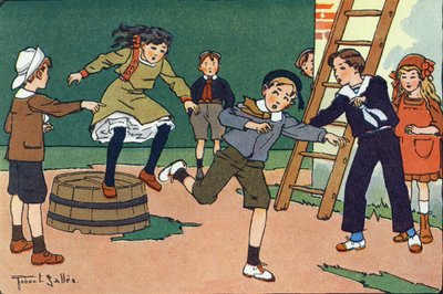 Az anya lekvárokkal. Gravírozás „”-be Mit játszunk? E. Weber „” Robert Salles (1871-1929) akvarell rajzaival. Librairie Garnier Freres, Párizs alkotó: Robert Salles