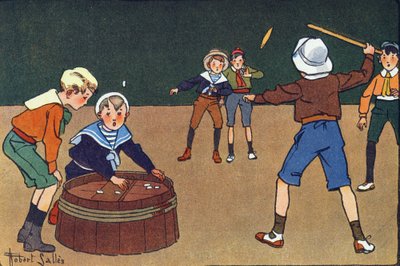 Az osszeletek és a quinet. Gravírozás „”-be Mit játszunk? E. Weber „” Robert Salles (1871-1929) akvarell rajzaival. Librairie Garnier Freres, Párizs alkotó: Robert Salles