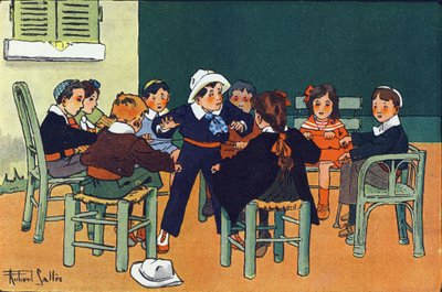 A görénynek. Gravírozás „”-be Mit játszunk? E. Weber „” Robert Salles (1871-1929) akvarell rajzaival. Librairie Garnier Freres, Párizs alkotó: Robert Salles