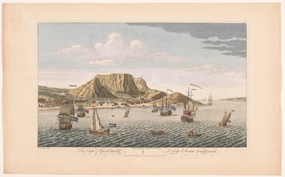 Kilátás a Jóreménység fokára Dél-Afrikában A Jóreménység foka (cím a tárgyon) A VOC települései (sorozat címe) alkotó: Robert Sayer