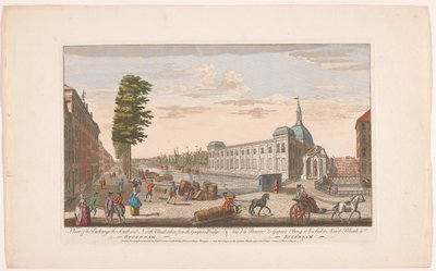 Gezicht op de Beurs te Rotterdam A Börze déli és északi képe a Gaapers-hídról (cím az objektumon) Holland (sorozat címe) alkotó: Robert Sayer