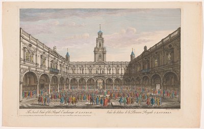 Kilátás a londoni királyi tőzsde belsejére A londoni királyi tőzsde belső képe (cím az objektumon) London (sorozat címe) alkotó: Robert Sayer