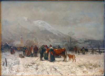 Marhapiac télen Mittenwald közelében alkotó: Robert Schleich